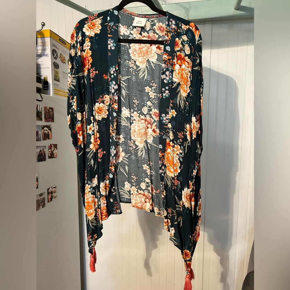 Knox Rose Green Floral Kimono